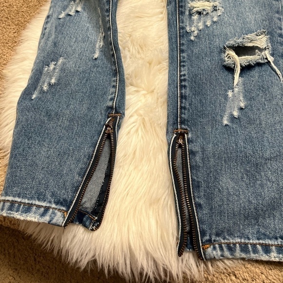 One Teaspoon Factory Distressed Trashed Free Birds Denim Ankle Zip jeans - Picture 10 of 13